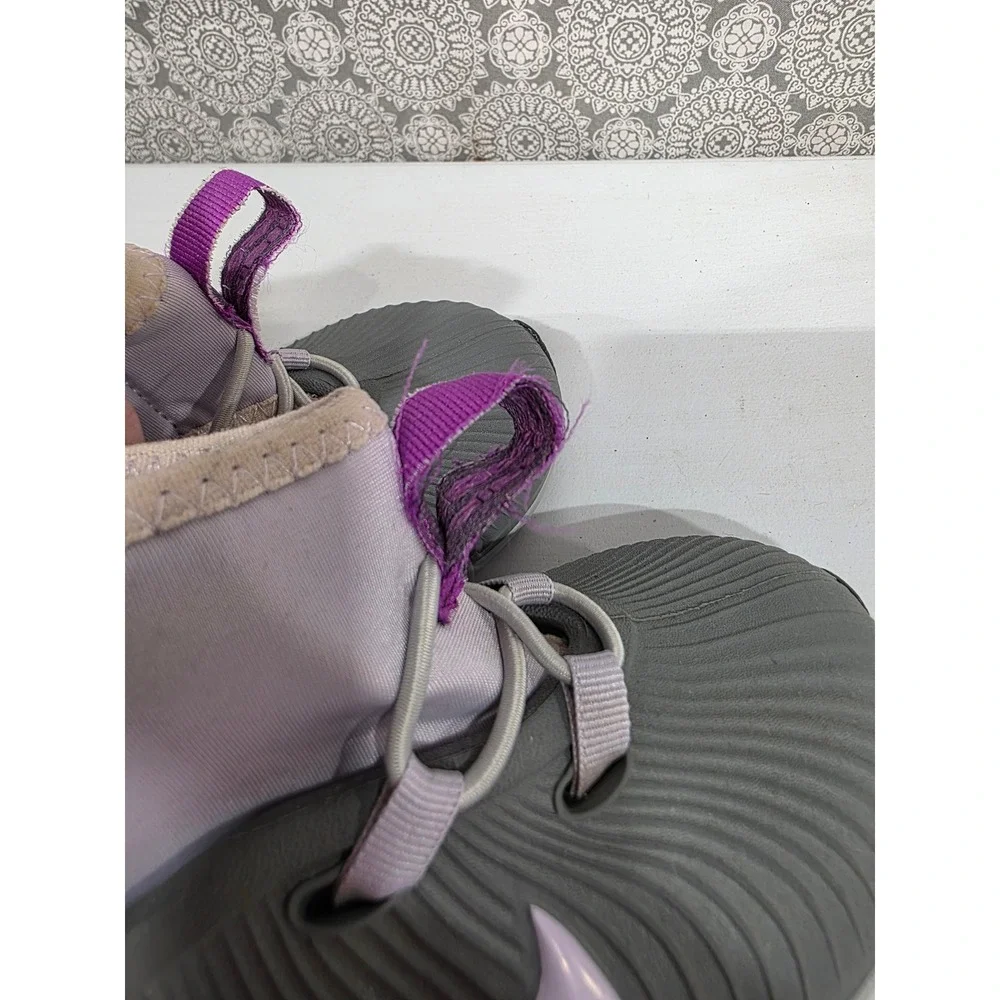 Nike Toddler‎ 7C Boots Gray Purple Swoosh Logo Lace Up Hook&Loop Ankle Booties